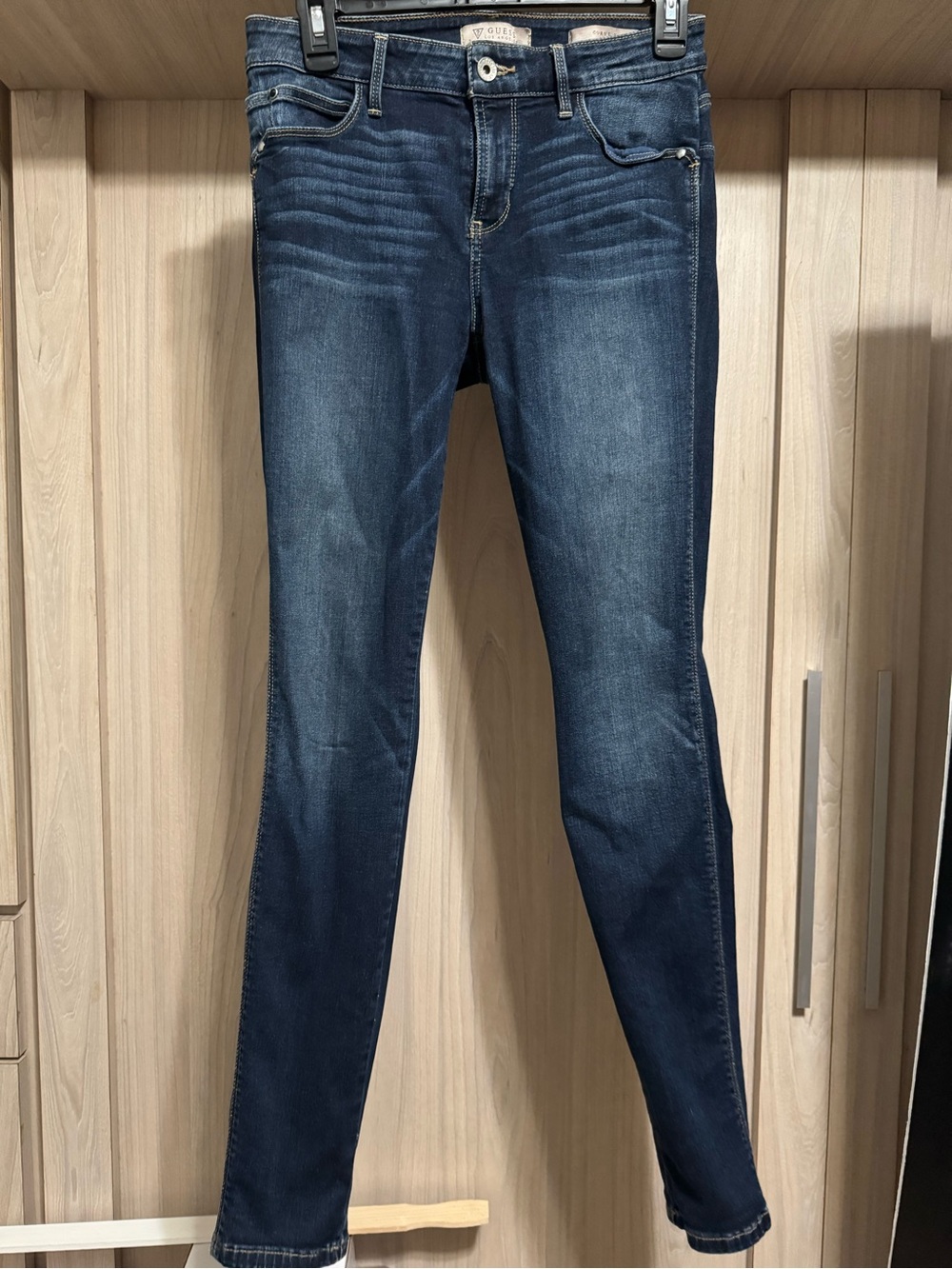 Women's Guess Curve X Dark Blue Slim Fit Jeans Mid Rise